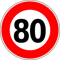 panneau de limitation de vitesse 80