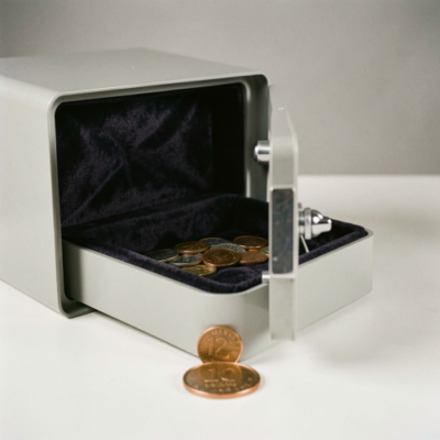 coffre fort avec quelques centimes